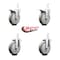Service Caster 5 Inch Gray Poly Swivel 3/4 Inch Square Stem Caster Total Lock Brakes SCC, 2PK SCC-SQTTL20S514-PPUB-GRY-34-2-S-2 - alternate 2